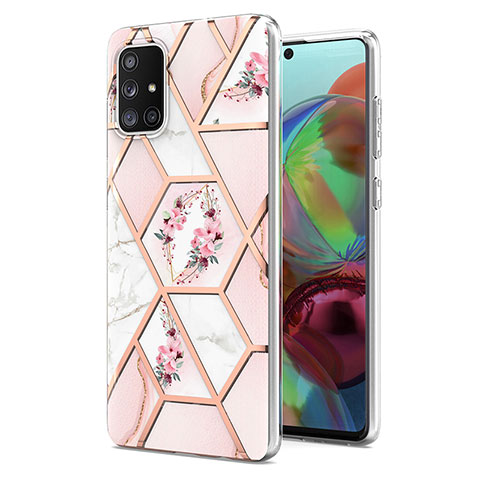 Custodia Silicone Gel Morbida Fantasia Modello Cover Y02B per Samsung Galaxy A71 5G Rosa