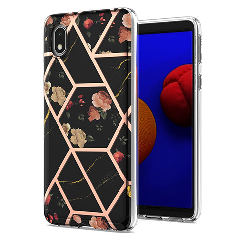 Custodia Silicone Gel Morbida Fantasia Modello Cover Y02B per Samsung Galaxy M01 Core Nero