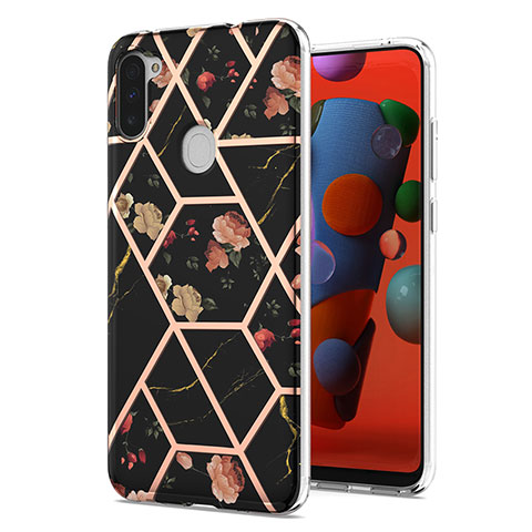 Custodia Silicone Gel Morbida Fantasia Modello Cover Y02B per Samsung Galaxy M11 Nero