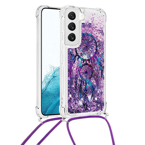 Custodia Silicone Gel Morbida Fantasia Modello Cover Y02B per Samsung Galaxy S21 FE 5G Viola