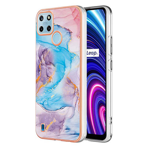 Custodia Silicone Gel Morbida Fantasia Modello Cover Y03B per Realme C25Y Blu