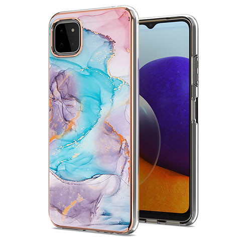 Custodia Silicone Gel Morbida Fantasia Modello Cover Y03B per Samsung Galaxy A22 5G Blu