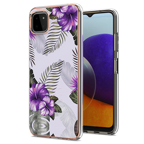 Custodia Silicone Gel Morbida Fantasia Modello Cover Y03B per Samsung Galaxy A22 5G Viola