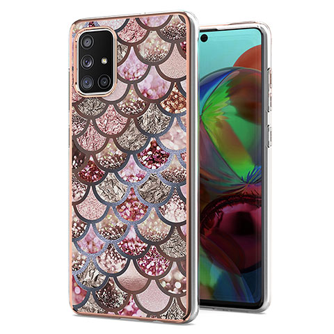 Custodia Silicone Gel Morbida Fantasia Modello Cover Y03B per Samsung Galaxy A71 4G A715 Marrone