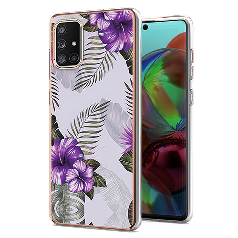 Custodia Silicone Gel Morbida Fantasia Modello Cover Y03B per Samsung Galaxy A71 5G Viola