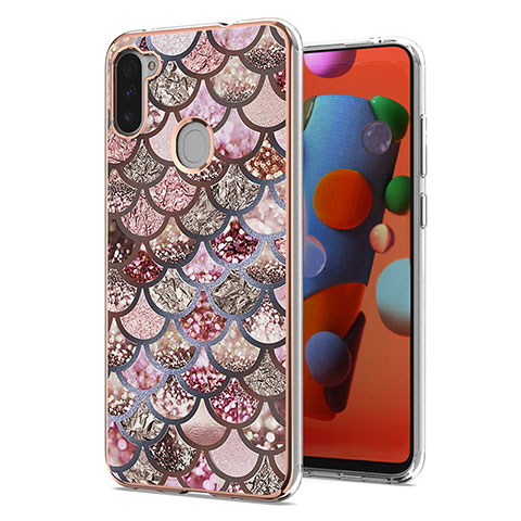 Custodia Silicone Gel Morbida Fantasia Modello Cover Y03B per Samsung Galaxy M11 Marrone