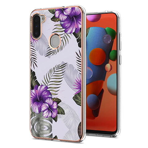 Custodia Silicone Gel Morbida Fantasia Modello Cover Y03B per Samsung Galaxy M11 Viola