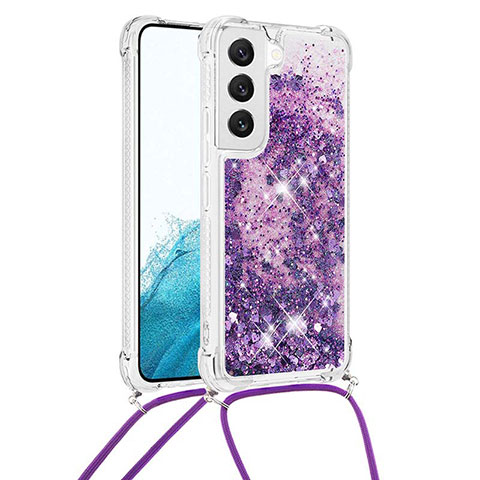 Custodia Silicone Gel Morbida Fantasia Modello Cover Y03B per Samsung Galaxy S21 5G Viola