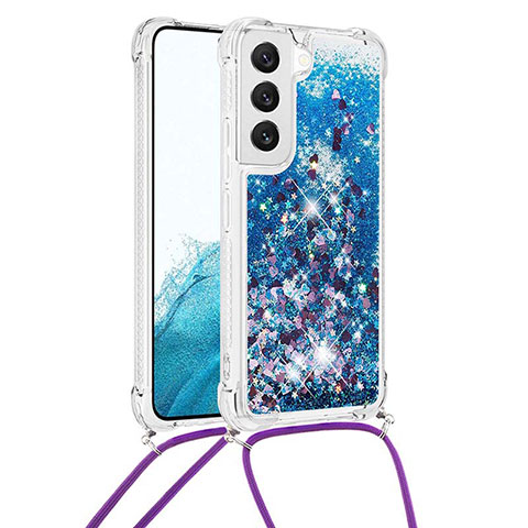 Custodia Silicone Gel Morbida Fantasia Modello Cover Y03B per Samsung Galaxy S21 FE 5G Blu