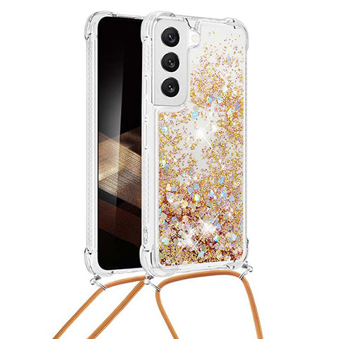 Custodia Silicone Gel Morbida Fantasia Modello Cover Y03B per Samsung Galaxy S24 Plus 5G Oro