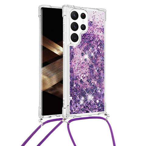 Custodia Silicone Gel Morbida Fantasia Modello Cover Y03B per Samsung Galaxy S25 Ultra 5G Viola