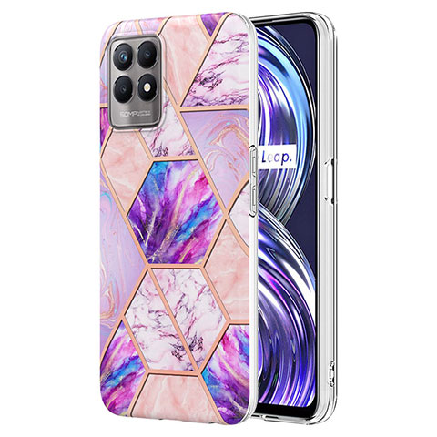 Custodia Silicone Gel Morbida Fantasia Modello Cover Y04B per Realme 8i Lavanda