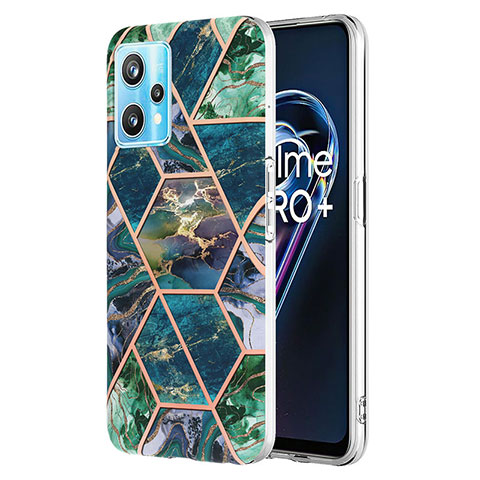 Custodia Silicone Gel Morbida Fantasia Modello Cover Y04B per Realme 9 Pro+ Plus 5G Verde Notte