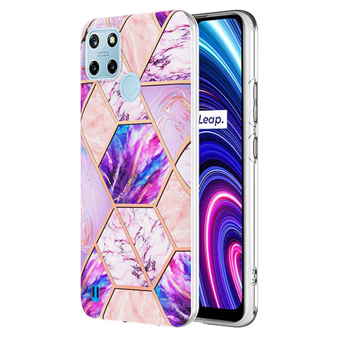 Custodia Silicone Gel Morbida Fantasia Modello Cover Y04B per Realme C21Y Lavanda