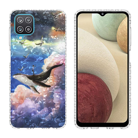 Custodia Silicone Gel Morbida Fantasia Modello Cover Y04B per Samsung Galaxy A12 Multicolore