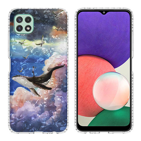 Custodia Silicone Gel Morbida Fantasia Modello Cover Y04B per Samsung Galaxy A22 5G Multicolore