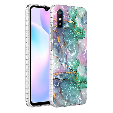 Custodia Silicone Gel Morbida Fantasia Modello Cover Y04B per Xiaomi Redmi 9AT Verde Notte