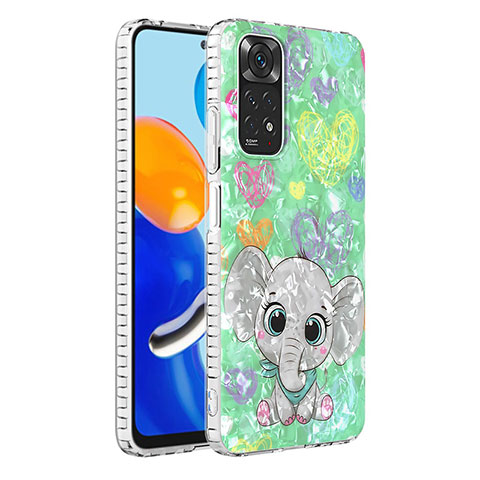 Custodia Silicone Gel Morbida Fantasia Modello Cover Y04B per Xiaomi Redmi Note 11 4G (2022) Verde Pastello