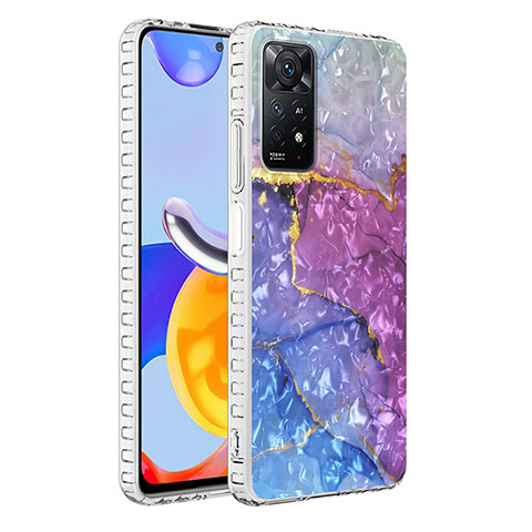 Custodia Silicone Gel Morbida Fantasia Modello Cover Y04B per Xiaomi Redmi Note 11 Pro 4G Viola