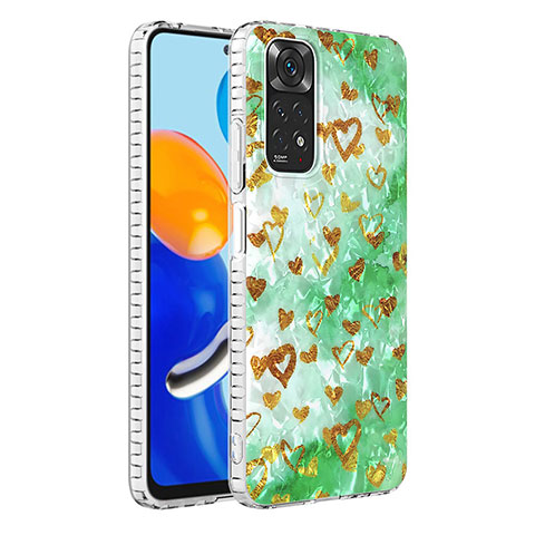 Custodia Silicone Gel Morbida Fantasia Modello Cover Y04B per Xiaomi Redmi Note 11S 4G Verde