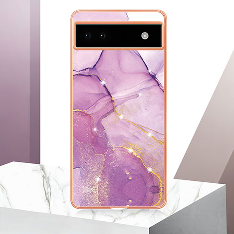 Custodia Silicone Gel Morbida Fantasia Modello Cover Y05B per Google Pixel 6a 5G Lavanda