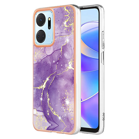 Custodia Silicone Gel Morbida Fantasia Modello Cover Y05B per Huawei Honor X7a Viola