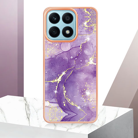 Custodia Silicone Gel Morbida Fantasia Modello Cover Y05B per Huawei Honor X8a 4G Viola