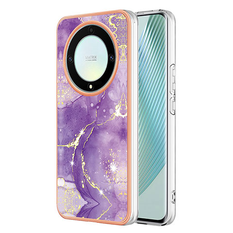 Custodia Silicone Gel Morbida Fantasia Modello Cover Y05B per Huawei Honor X9a 5G Viola