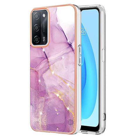 Custodia Silicone Gel Morbida Fantasia Modello Cover Y05B per Oppo A53s 5G Lavanda