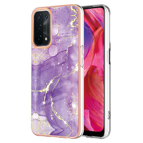 Custodia Silicone Gel Morbida Fantasia Modello Cover Y05B per Oppo A74 5G Viola