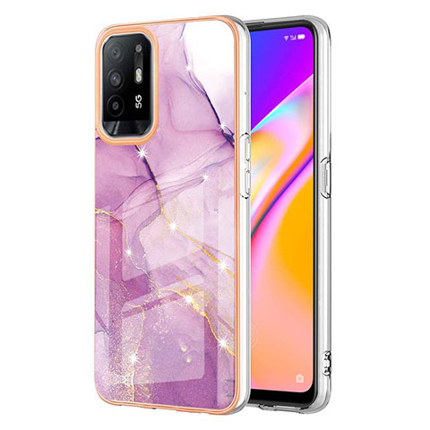 Custodia Silicone Gel Morbida Fantasia Modello Cover Y05B per Oppo A95 5G Lavanda