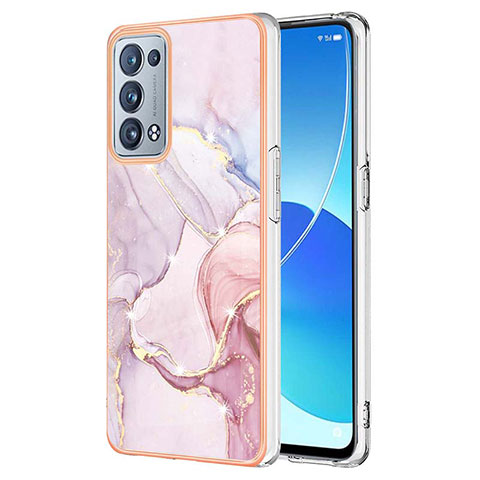 Custodia Silicone Gel Morbida Fantasia Modello Cover Y05B per Oppo Reno6 Pro 5G Rosa