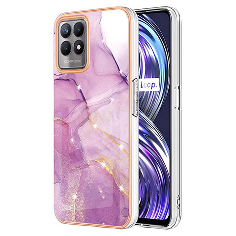 Custodia Silicone Gel Morbida Fantasia Modello Cover Y05B per Realme 8i Lavanda