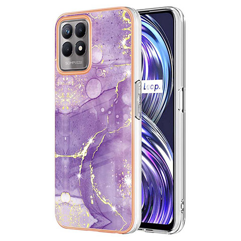 Custodia Silicone Gel Morbida Fantasia Modello Cover Y05B per Realme Narzo 50 4G Viola