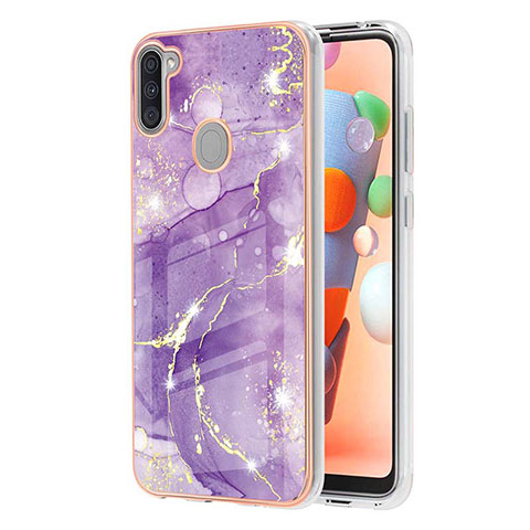 Custodia Silicone Gel Morbida Fantasia Modello Cover Y05B per Samsung Galaxy A11 Viola