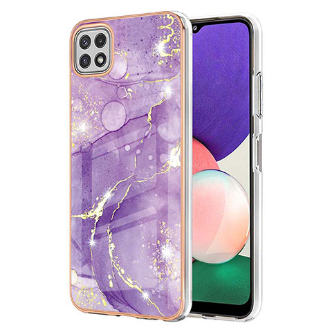 Custodia Silicone Gel Morbida Fantasia Modello Cover Y05B per Samsung Galaxy A22s 5G Viola