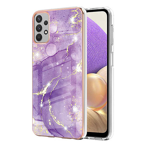 Custodia Silicone Gel Morbida Fantasia Modello Cover Y05B per Samsung Galaxy A32 4G Viola