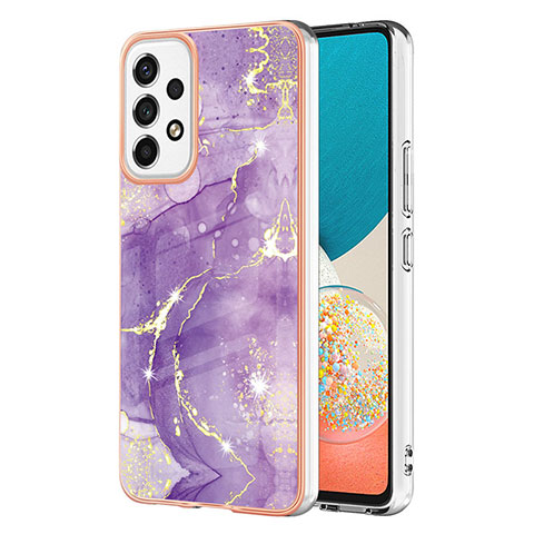 Custodia Silicone Gel Morbida Fantasia Modello Cover Y05B per Samsung Galaxy A53 5G Viola