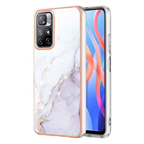 Custodia Silicone Gel Morbida Fantasia Modello Cover Y05B per Xiaomi Poco M4 Pro 5G Bianco