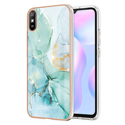 Custodia Silicone Gel Morbida Fantasia Modello Cover Y05B per Xiaomi Redmi 9A Verde