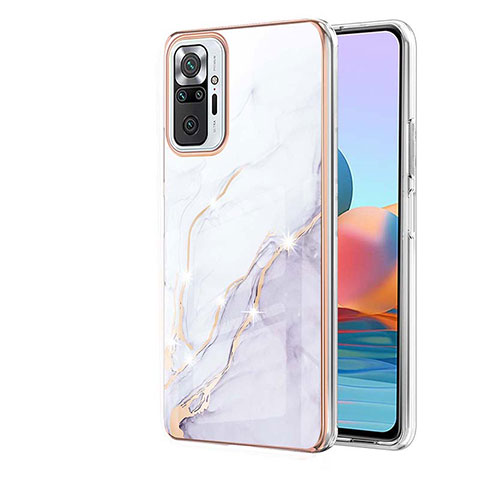 Custodia Silicone Gel Morbida Fantasia Modello Cover Y05B per Xiaomi Redmi Note 10 Pro 4G Bianco