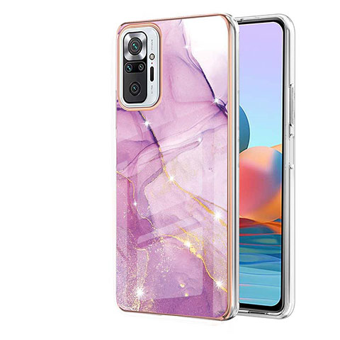 Custodia Silicone Gel Morbida Fantasia Modello Cover Y05B per Xiaomi Redmi Note 10 Pro 4G Lavanda