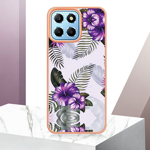 Custodia Silicone Gel Morbida Fantasia Modello Cover Y06B per Huawei Honor 70 Lite 5G Viola