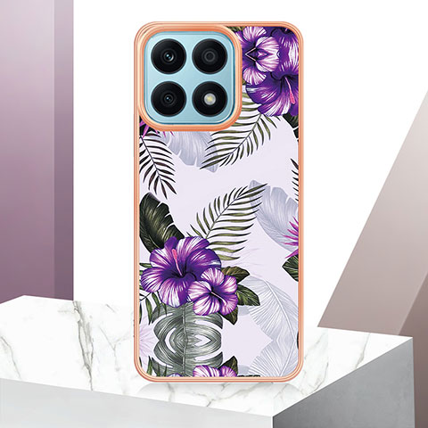 Custodia Silicone Gel Morbida Fantasia Modello Cover Y06B per Huawei Honor X8a 4G Viola