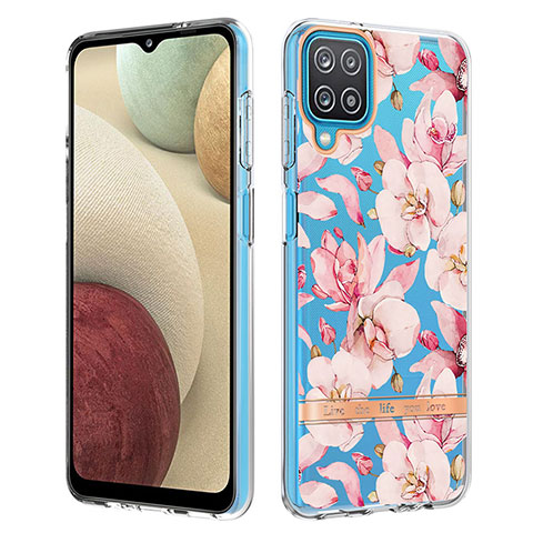 Custodia Silicone Gel Morbida Fantasia Modello Cover Y06B per Samsung Galaxy A12 5G Rosa