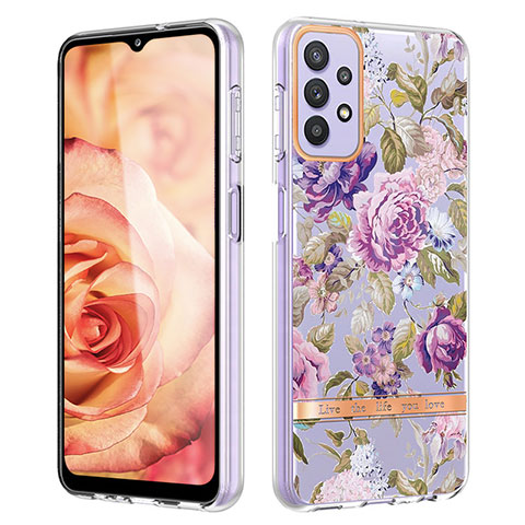 Custodia Silicone Gel Morbida Fantasia Modello Cover Y06B per Samsung Galaxy A13 4G Lavanda