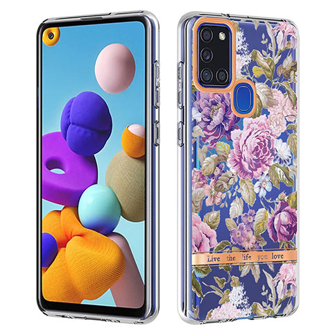 Custodia Silicone Gel Morbida Fantasia Modello Cover Y06B per Samsung Galaxy A21s Lavanda