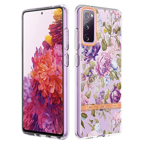 Custodia Silicone Gel Morbida Fantasia Modello Cover Y06B per Samsung Galaxy S20 FE 4G Lavanda