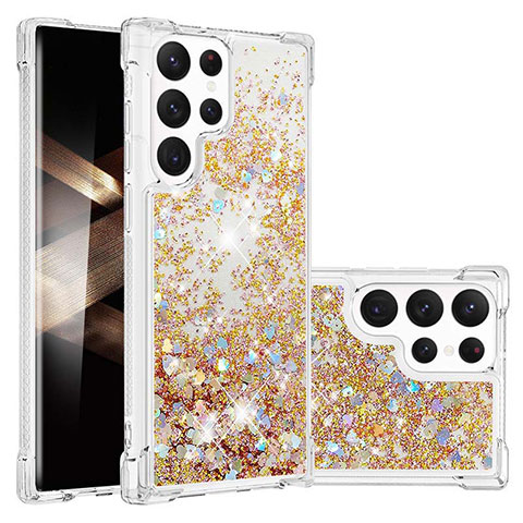 Custodia Silicone Gel Morbida Fantasia Modello Cover Y06B per Samsung Galaxy S25 Ultra 5G Oro