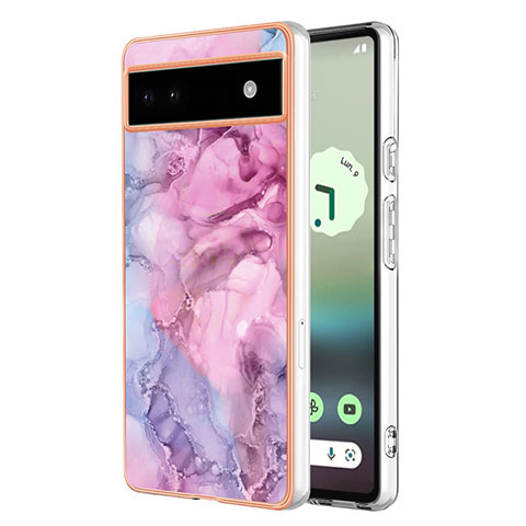 Custodia Silicone Gel Morbida Fantasia Modello Cover Y07B per Google Pixel 6a 5G Lavanda